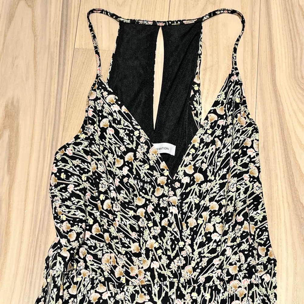 BCBGeneration Floral Drape Midi Dress